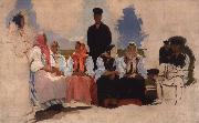 Andrei Ryabushkin Sonntag in der Gemeinde oil painting